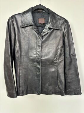 John Carlisle Black Leather Jacket Size